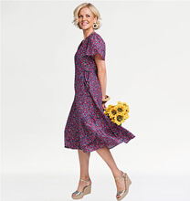 Wrapover Frill Edge Crepe Viscose Dress - LS642